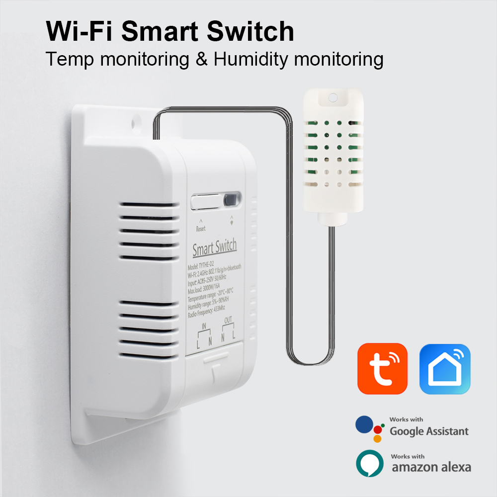Tuya 4 Channel - Tuya Wifi Smart Temperature Humidity Switch