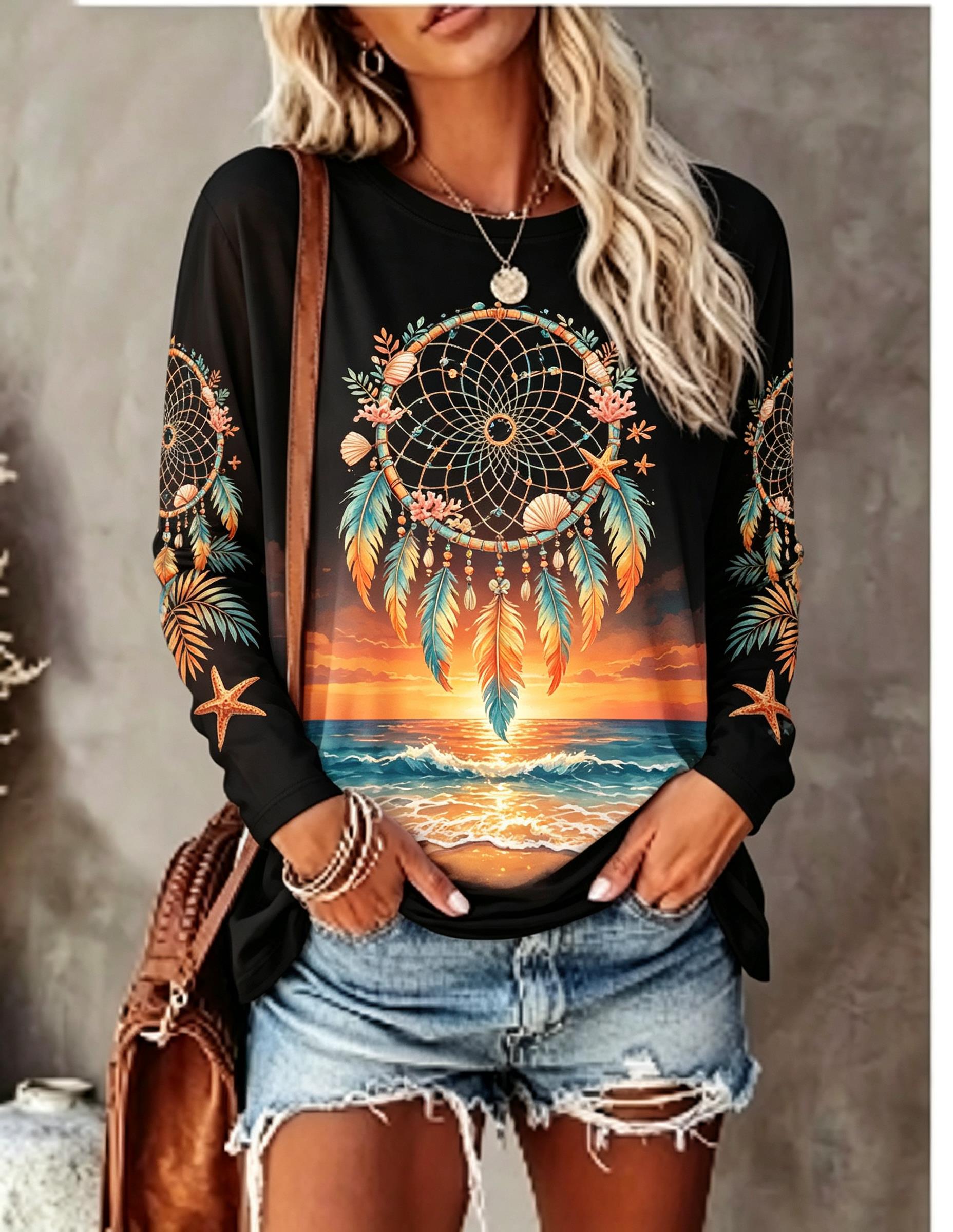 Women's Crew Neck Long Sleeve  - огляд і ціна Shelly
