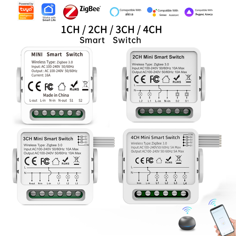Tuya Zigbee 3.0 Smart Switch 1 - огляд і ціна Tuya 4 Channel